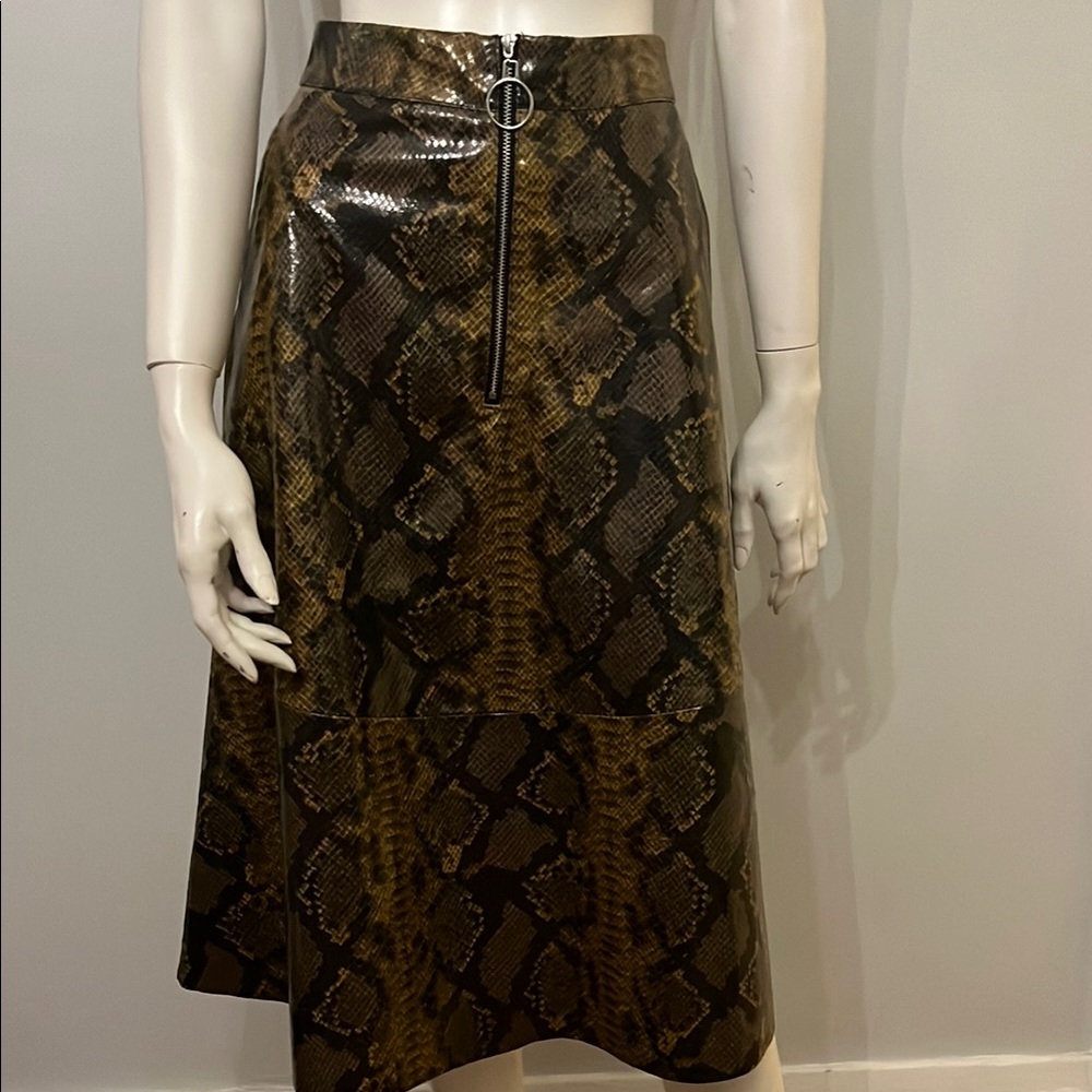 Zara Basic Snake Print Midi Skirt